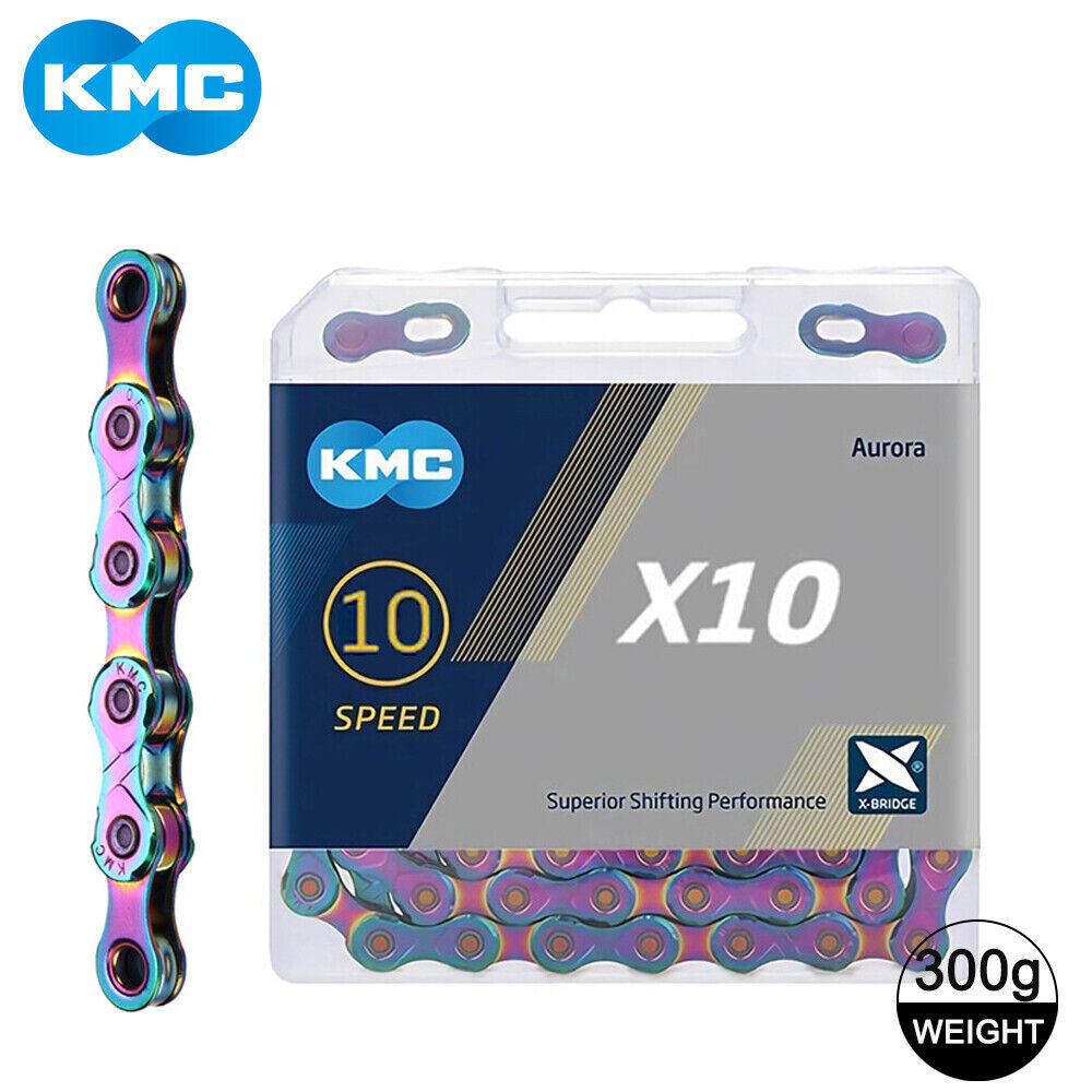 KMC X10 X11 X12 Chain Rainbow Aurora Shimano SRAM with 2 Quick Links