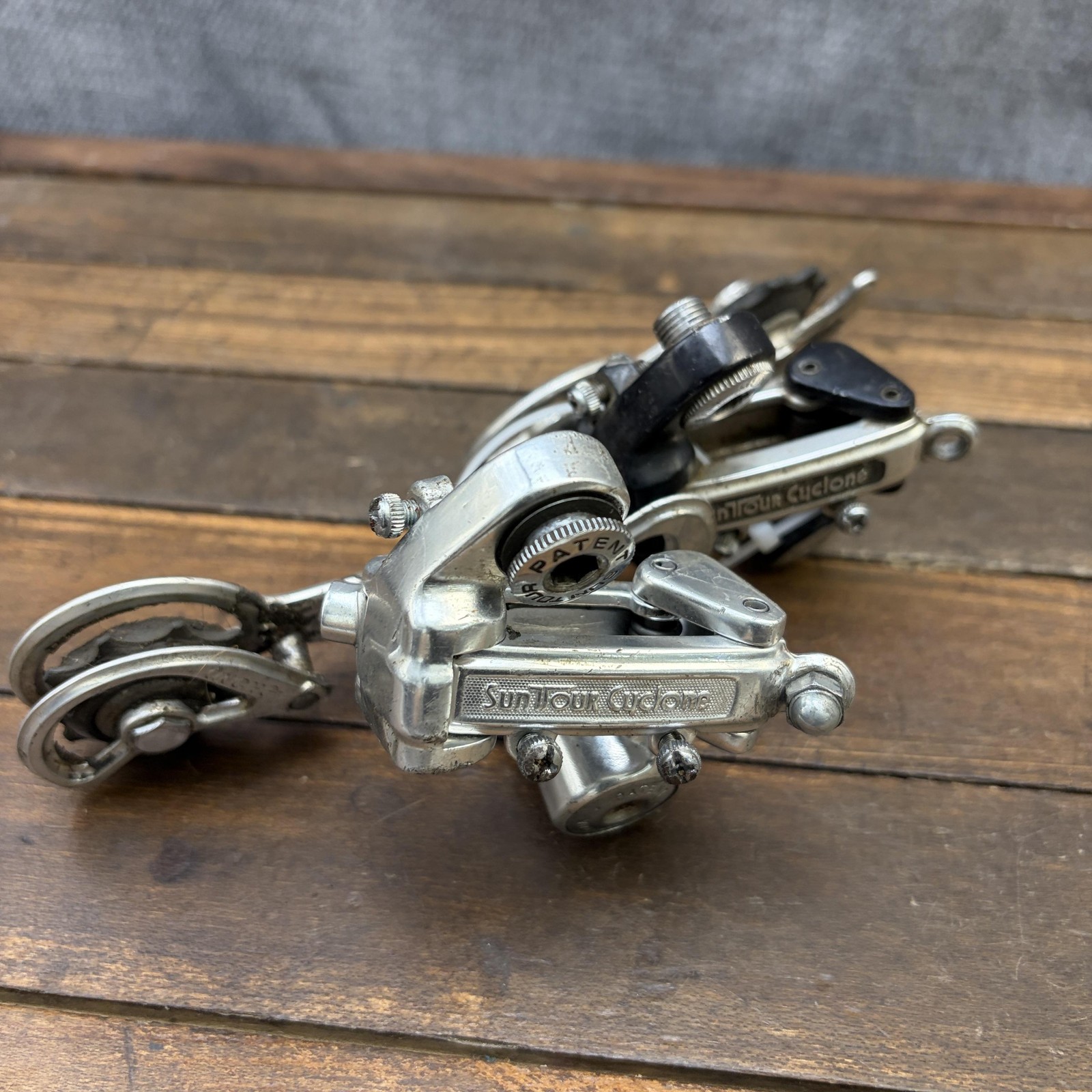 Vintage SunTour Cyclone GT Rear Derailleur Lot Long Cage Hanger Silver Japan
