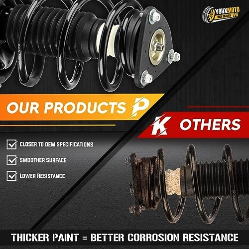 Front Rear Complete Struts Shock Absorbers with Coil Spring Fit for Mazda 3
