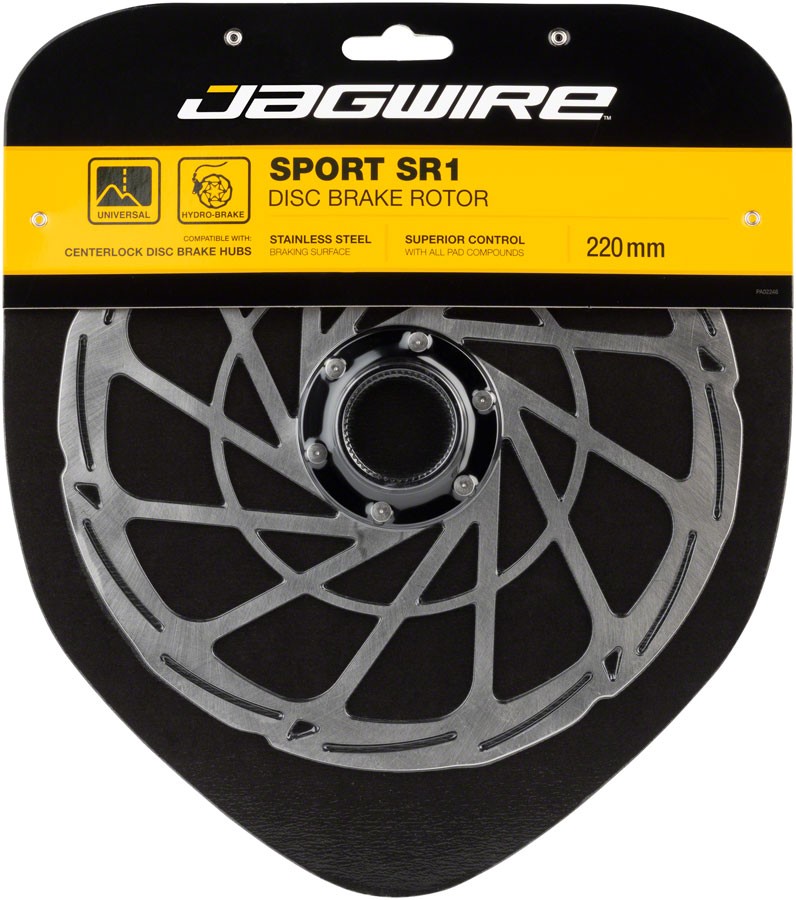 Jagwire Sport SR1 Disc Brake Rotor – 220mm, Center Lock, Silver