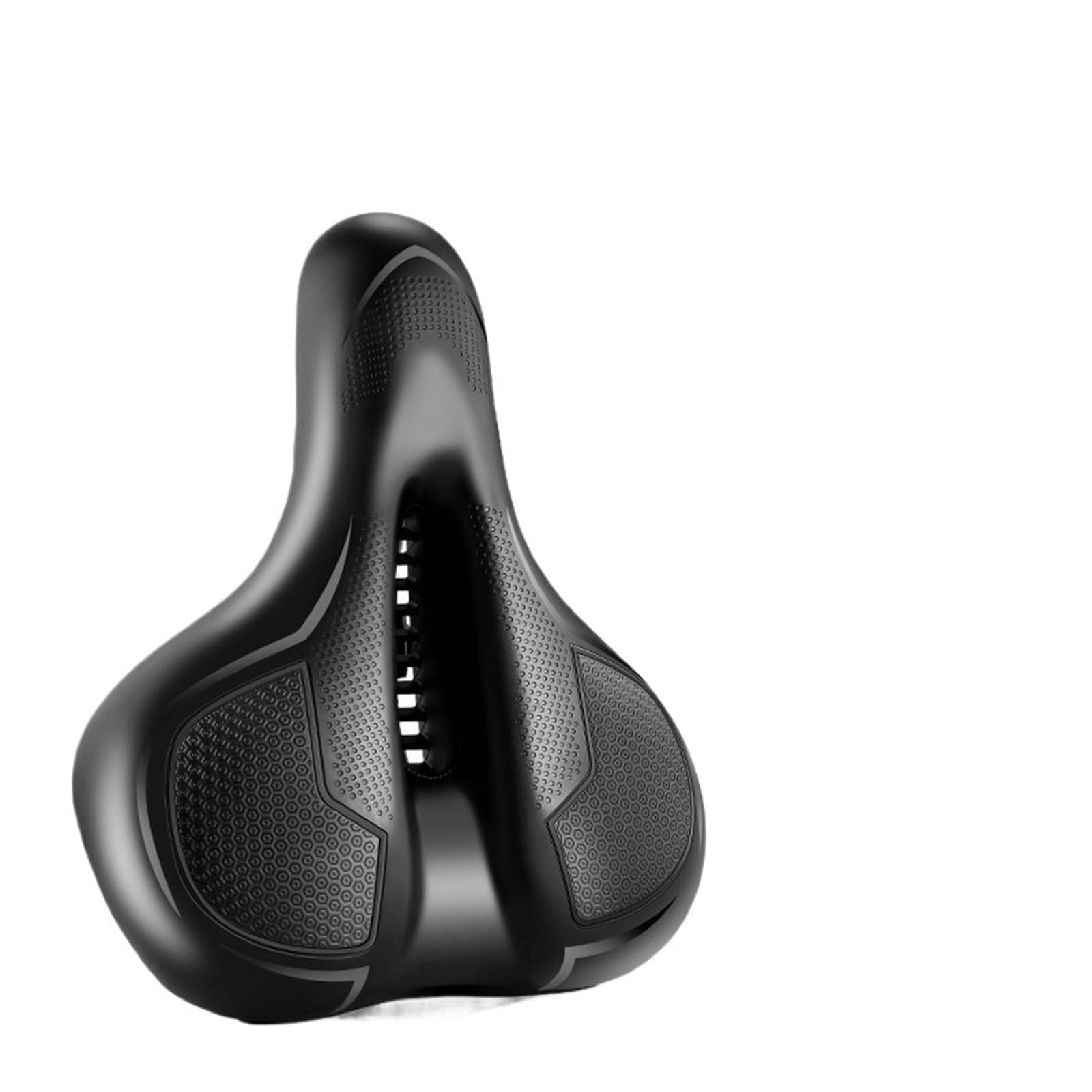 PU Wide Bicycle Seat 26x21x11cm – Ergonomic Curved Design with Air Channel