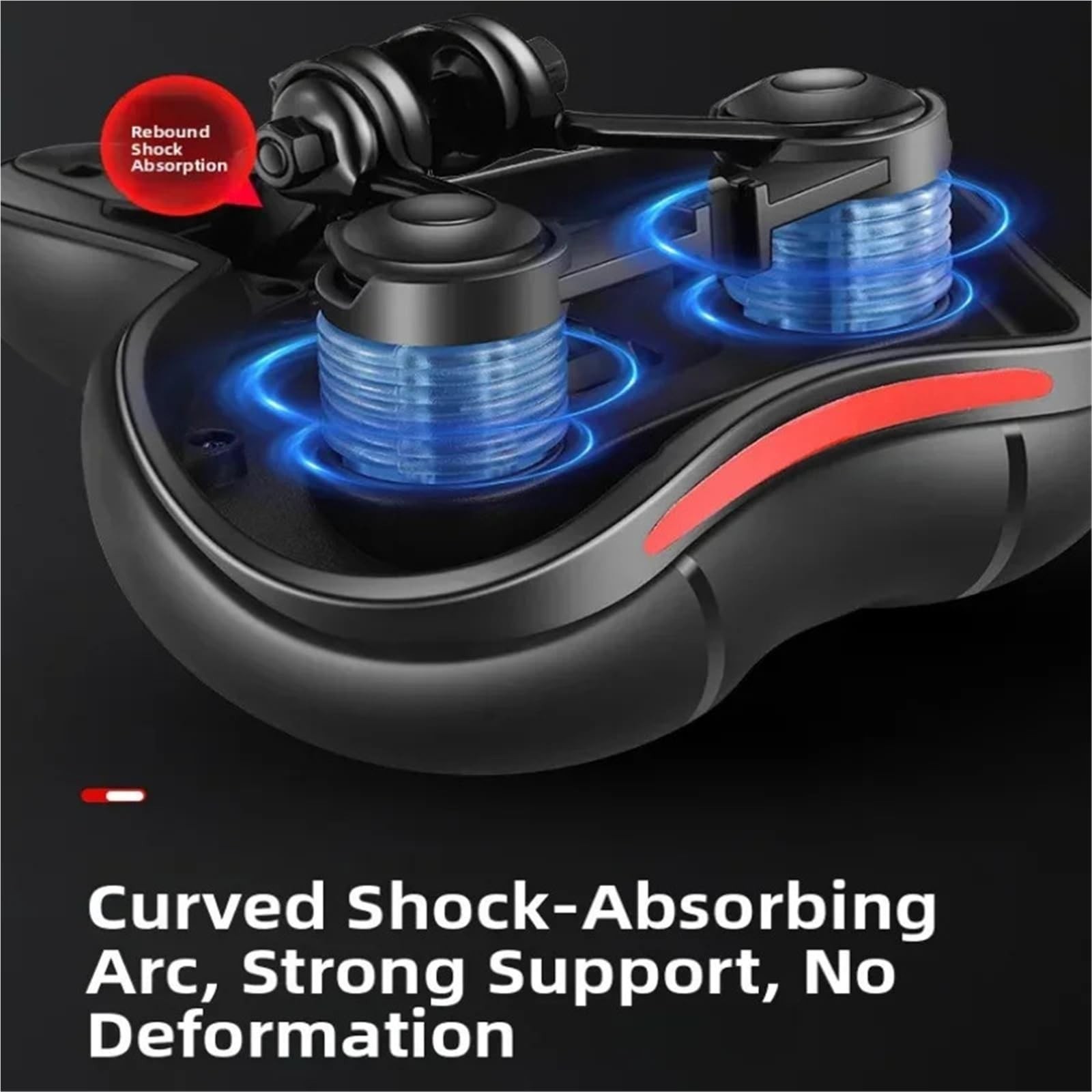 PU Wide Bicycle Seat 26x21x11cm – Ergonomic Curved Design with Air Channel