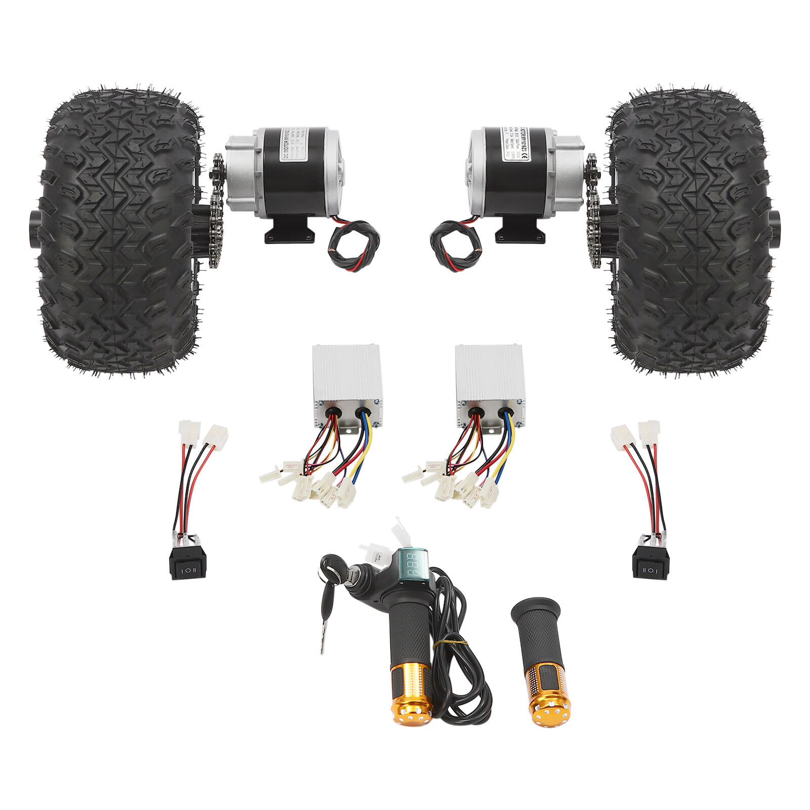 10″ Complet Motor Conversion Kit 36V 350W Double Wheel for Electric Cart Scooter