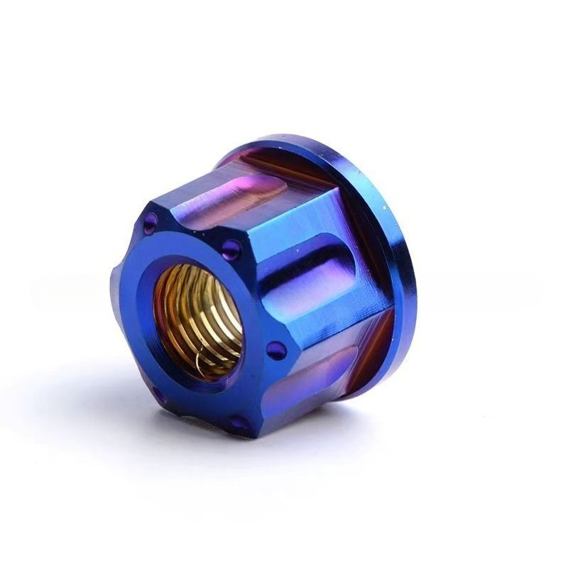 4pcs Titanium Nut M6 M8 M10 M12 M14 M16 Flange Fancy Nuts for Bike Motoycycle