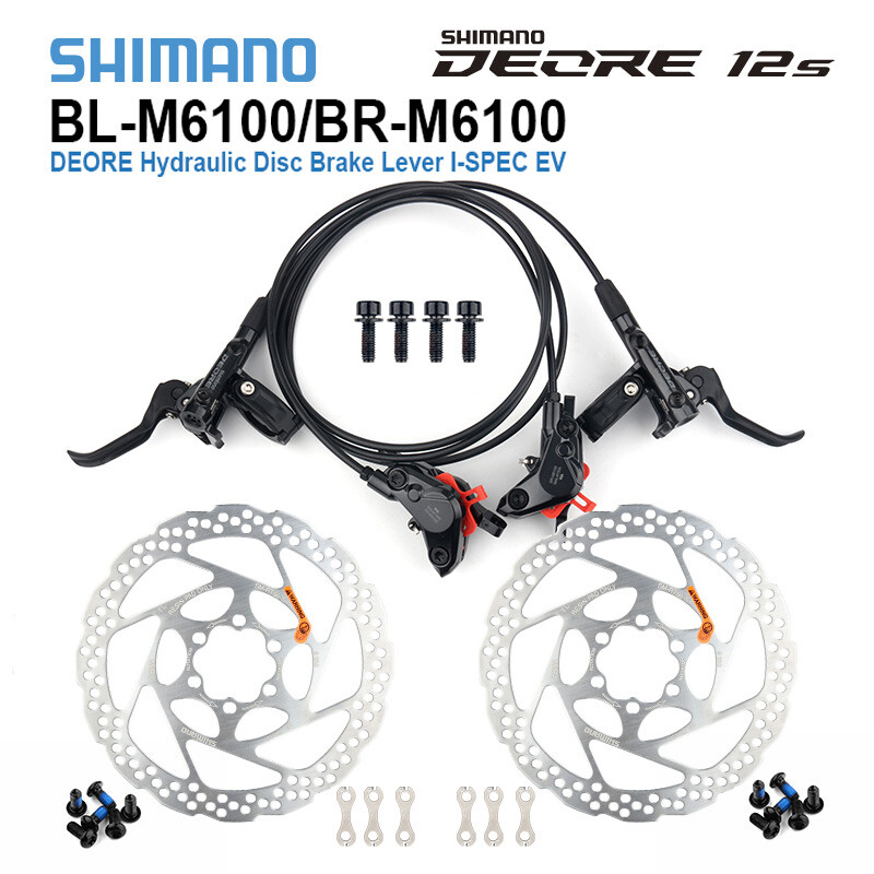 SHIMANO DEORE BR-BL-M6100 Bike MTB Hydraulic Disc Brake 900/1600mm w/RT56 Rotors