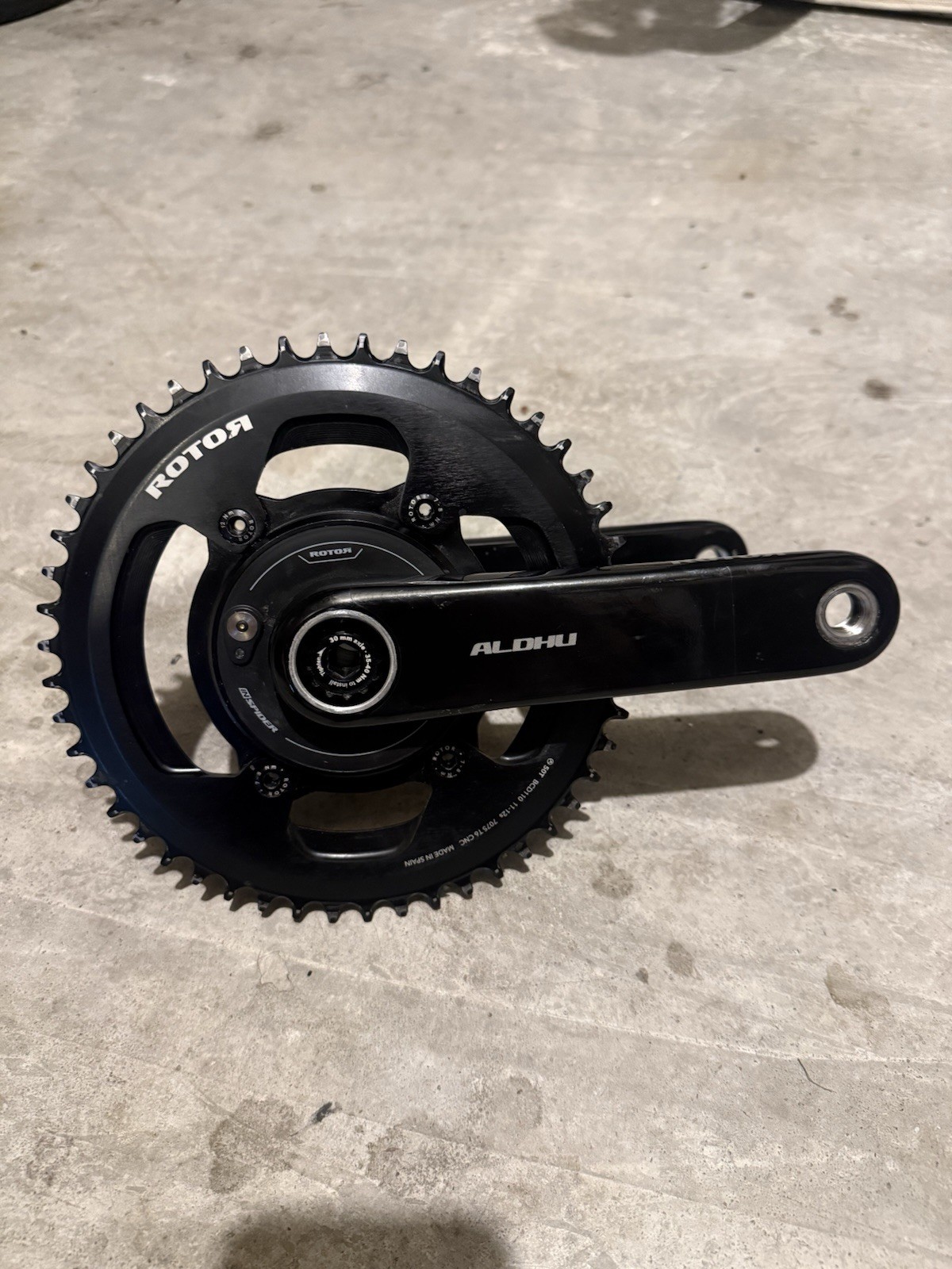 Rotor InSpider power meter Aldhu Carbon 165mm 30mm spindle 50 tooth