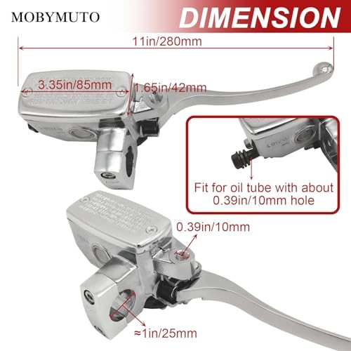 Universal 1″ 25mm Motorcycle Brake Master Cylinder Lever – Chrome Handle Right