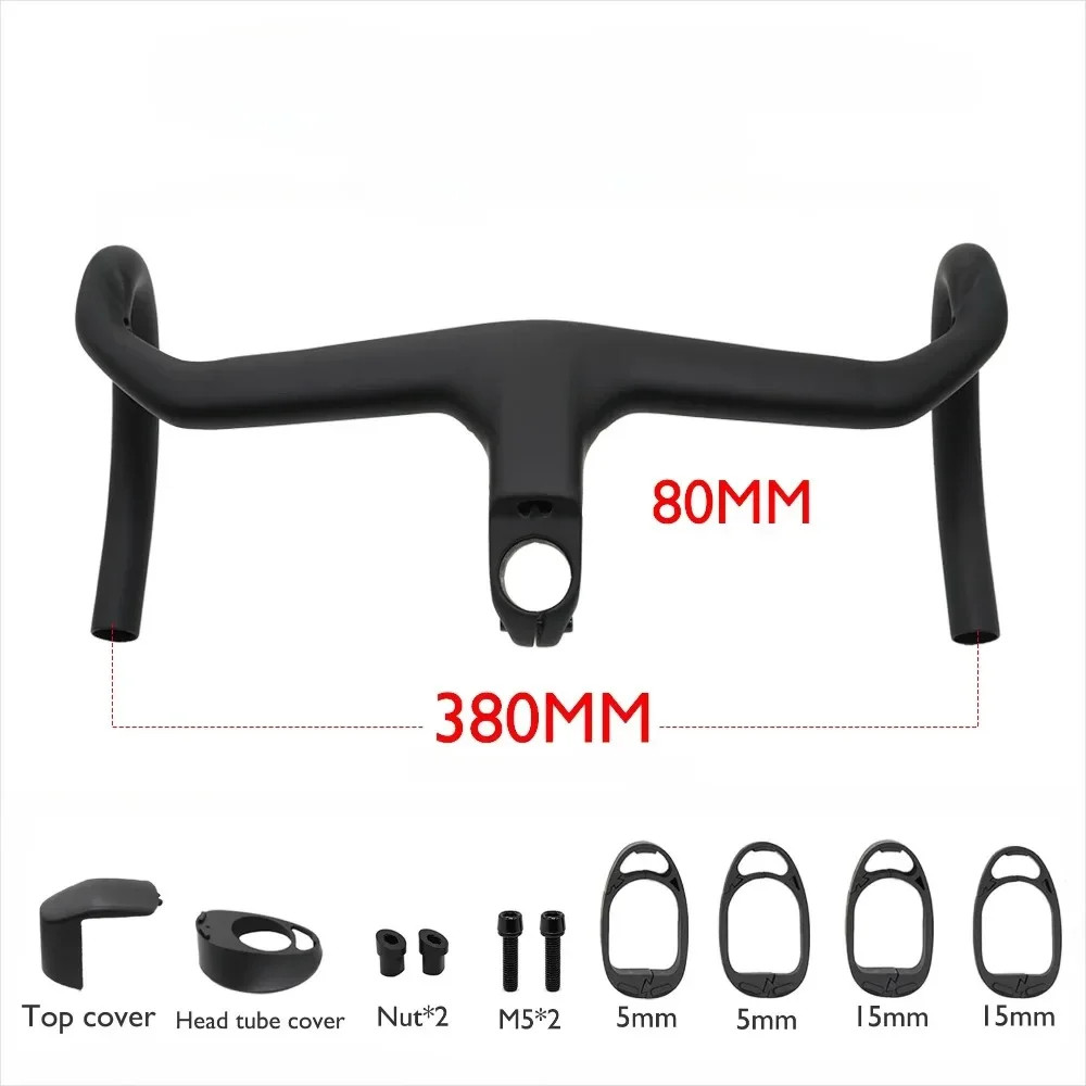 Carbon Fiber Aero Road Bike Integrated Handlebar with Stem Angle -7° Accessories