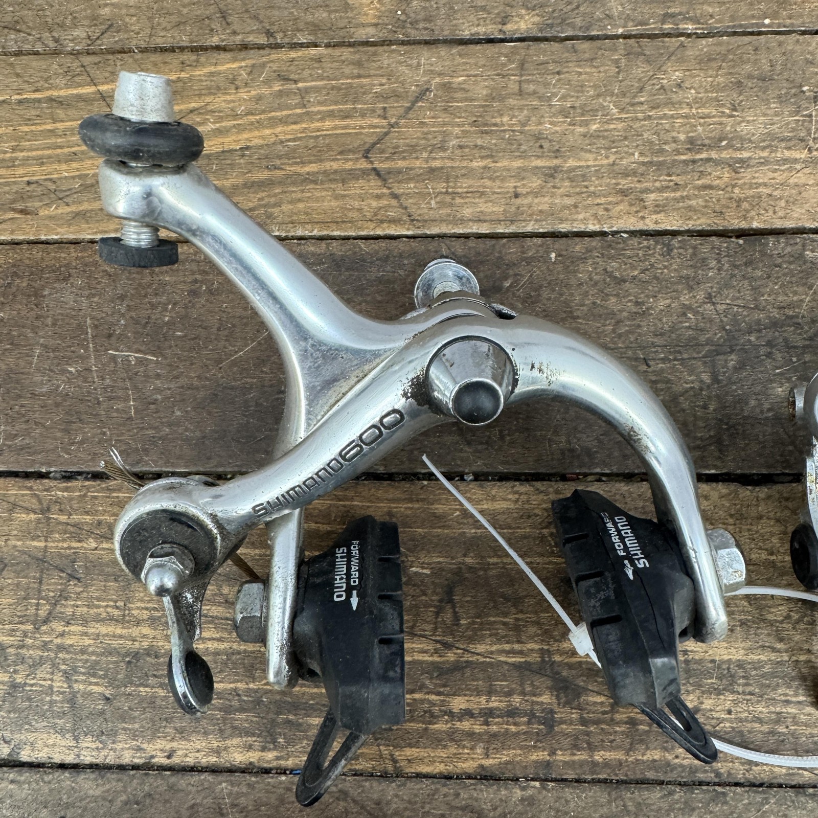 Vintage Shimano 600 BR-6208 Caliper Brakes Set Silver Road Bike Side Pull Japan