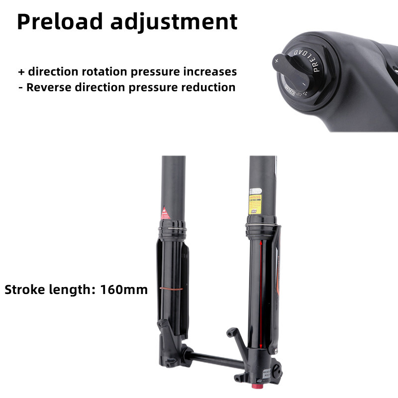 DNM 26/27.5 Inch MTB Bicycle Suspension Fork 15x150MM E-Bike Fork fits SUPER73