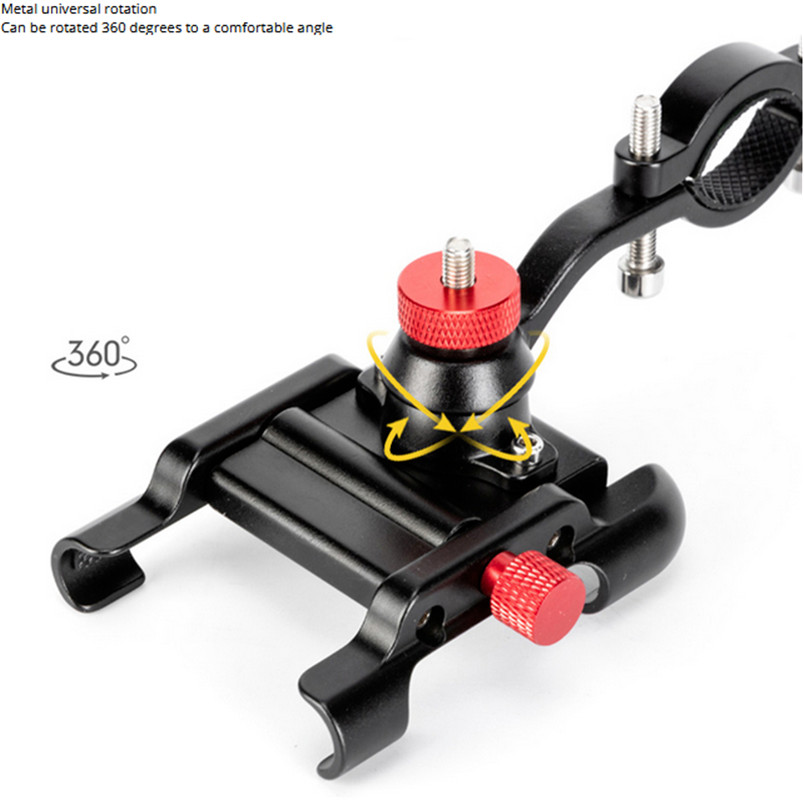 PROMEND 360 Degree Adjustable Bicycle Aluminum Alloy Bike Phone Holder Bracket