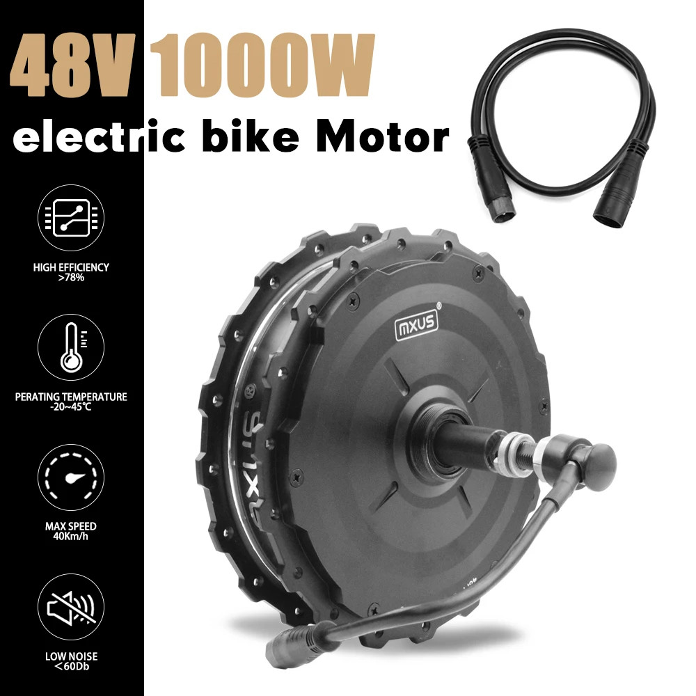48V 1000W Electric Bike Rear Rotate Wheel Brushless Gear Hub Motor 45-55km/h