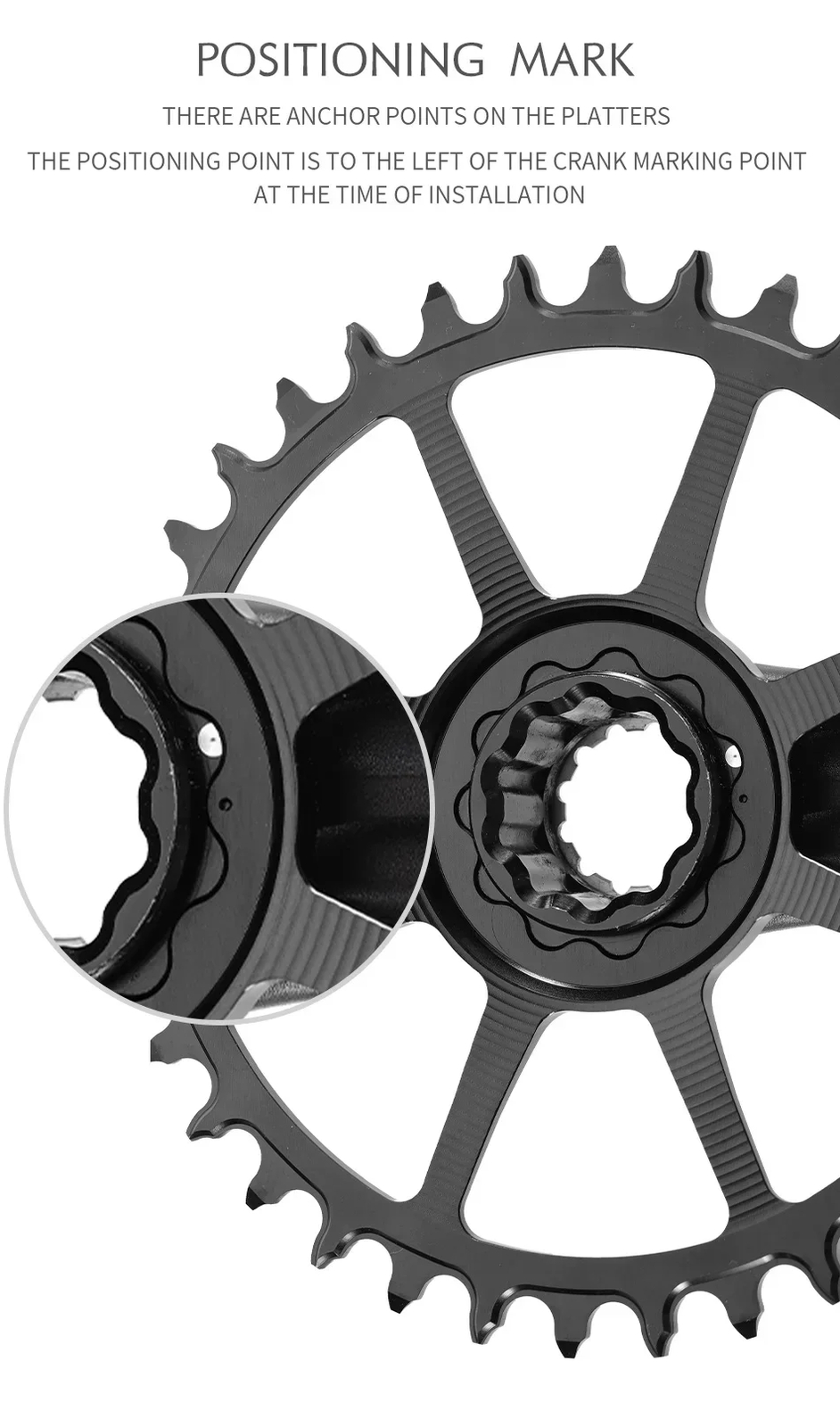 5.5mm Offset Round Bicycle Sprocket 28T-36T Road Bike Crankset Wide Chainrings