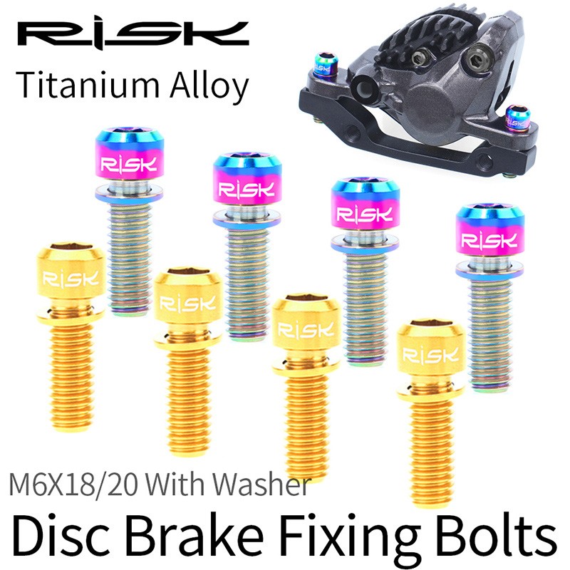 4pcs/set M6*18/20mm Disc Brake Bolt Clamp Titanium Alloy MTB Bike Bicycle Screw