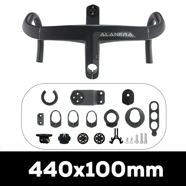 Carbon Road Bicycle Integrated Drop Bar Internal Wiring with Comput Holder