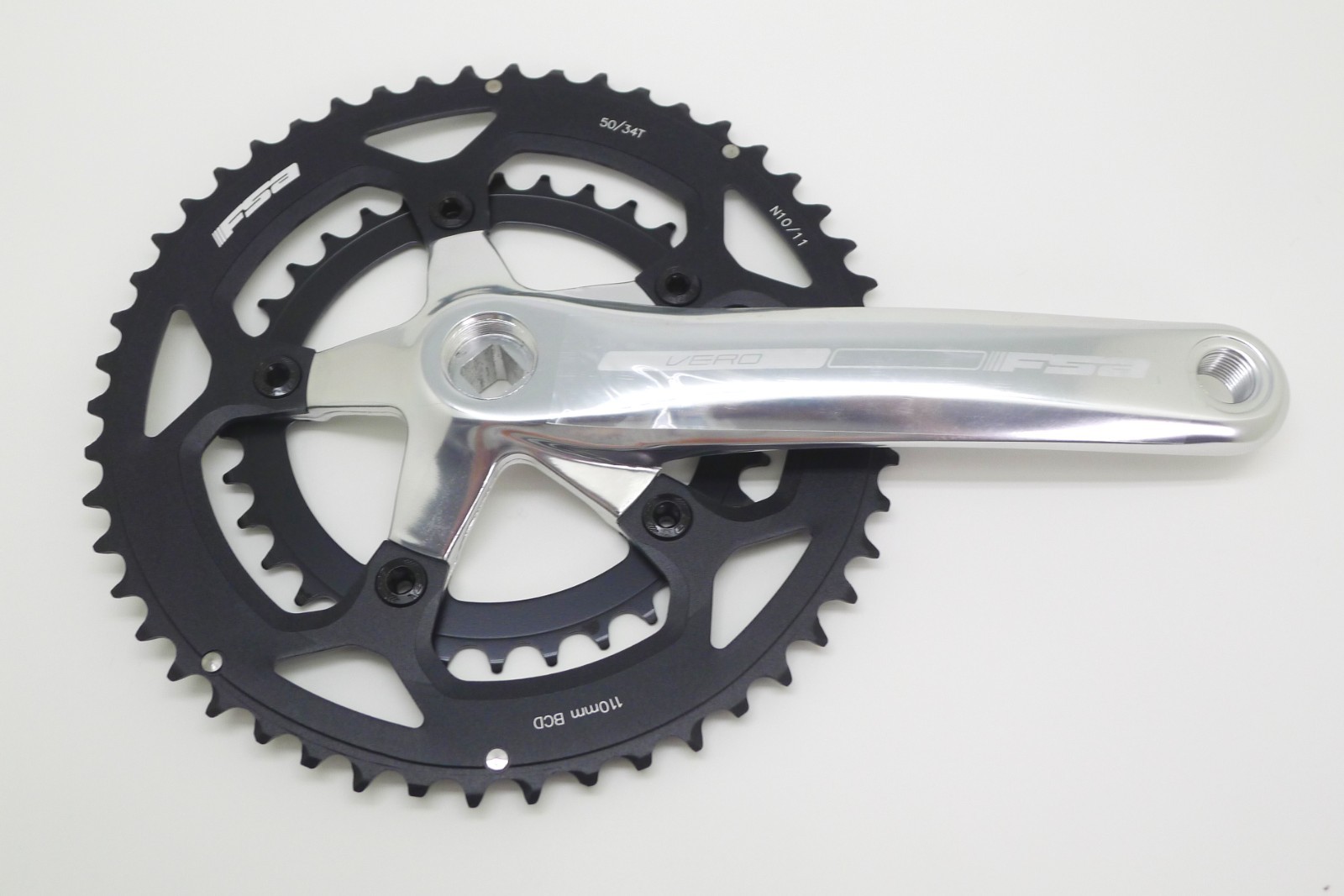 FSA Vero Compact CK-C602ST N10/11 50/34T 175mm JIS Crankset – Silver