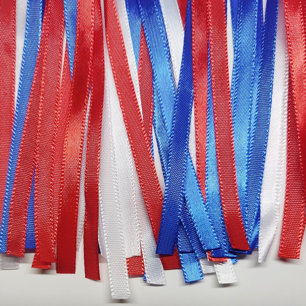 Red, White and Blue Bicycle Handlebar Streamers – 1 Pair – Quality Ribbon Fabric