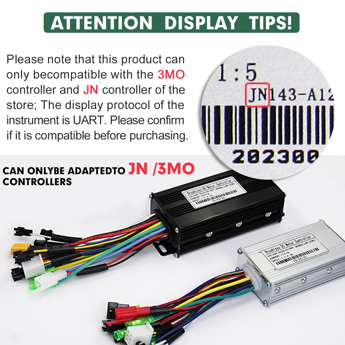 E-bike Display 24V36V48V52V60V72V LCD Color Display SM/Waterproof Plug Display