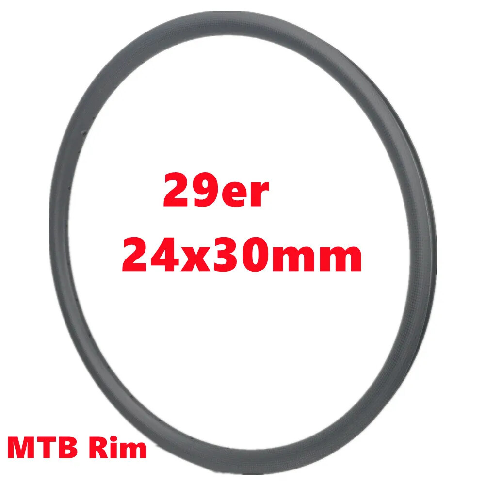 30*24mm 29er XC MTB Bicycle Carbon Rim UD Matte 28 Holes Asymmetric Disc Brake