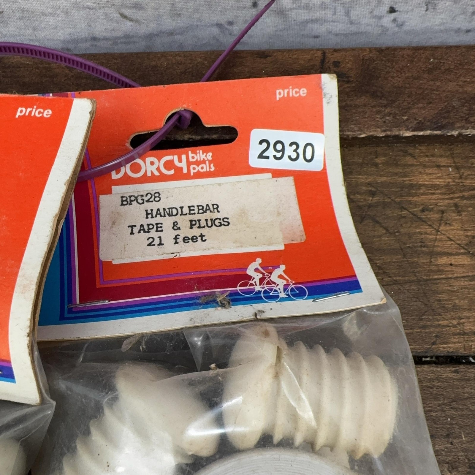 Vintage White Handlebar Tape White NOS Lot 2 Ribbon Plugs Drop Bar Road Bike