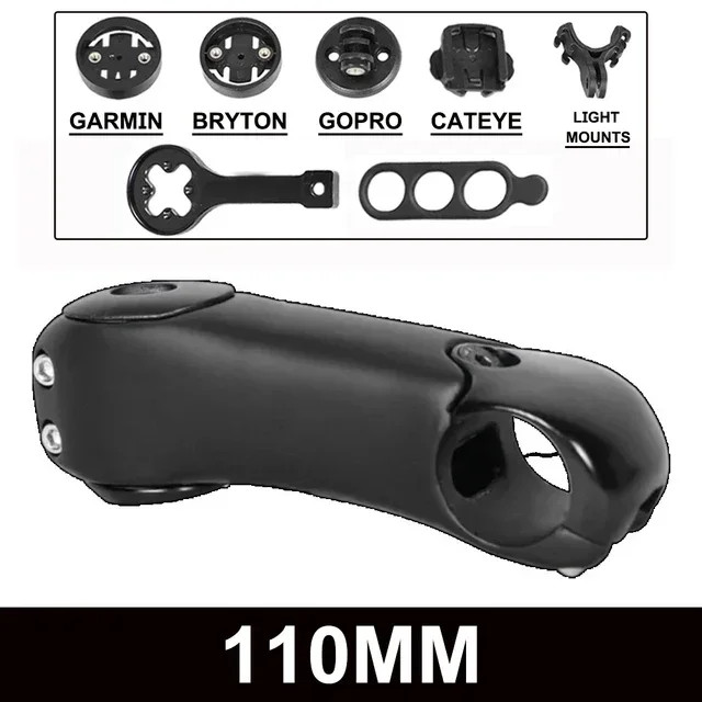 Bicycle Stem 3 Degrees Aero Stem Carbon MTB/Road Bike Stem with Computer Mounts
