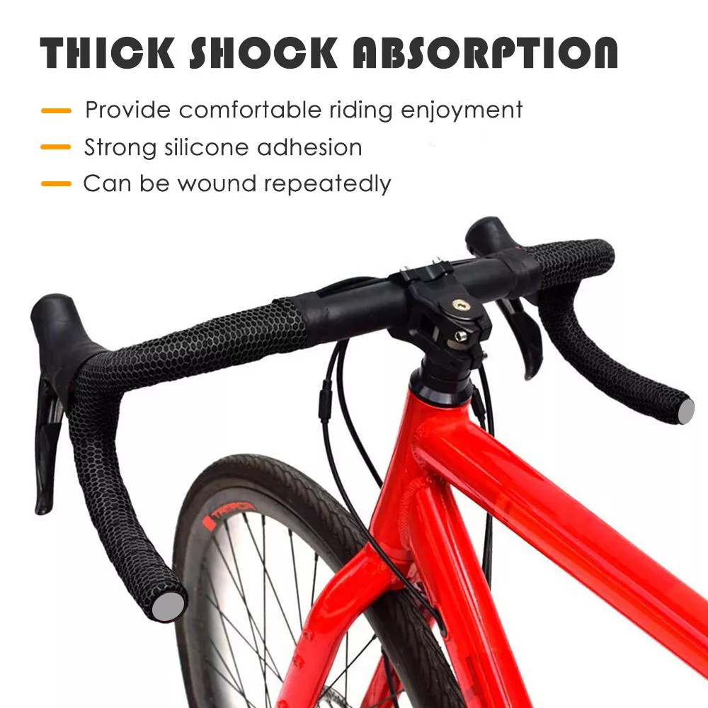 2 Pack Cycling Road Bike Handlebar Tapes Non-Slip Wrap Grip Tape Bicycle Handle