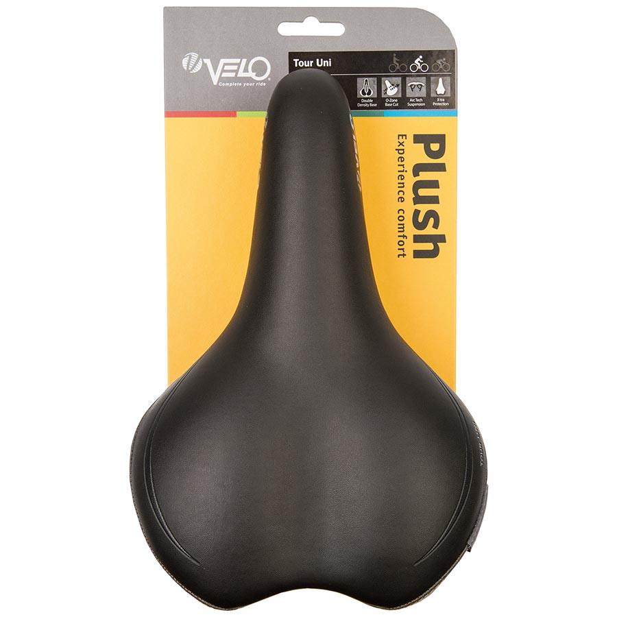 Velo Tour Uni Comfort Saddle, 261 x 171mm, 398g, Black