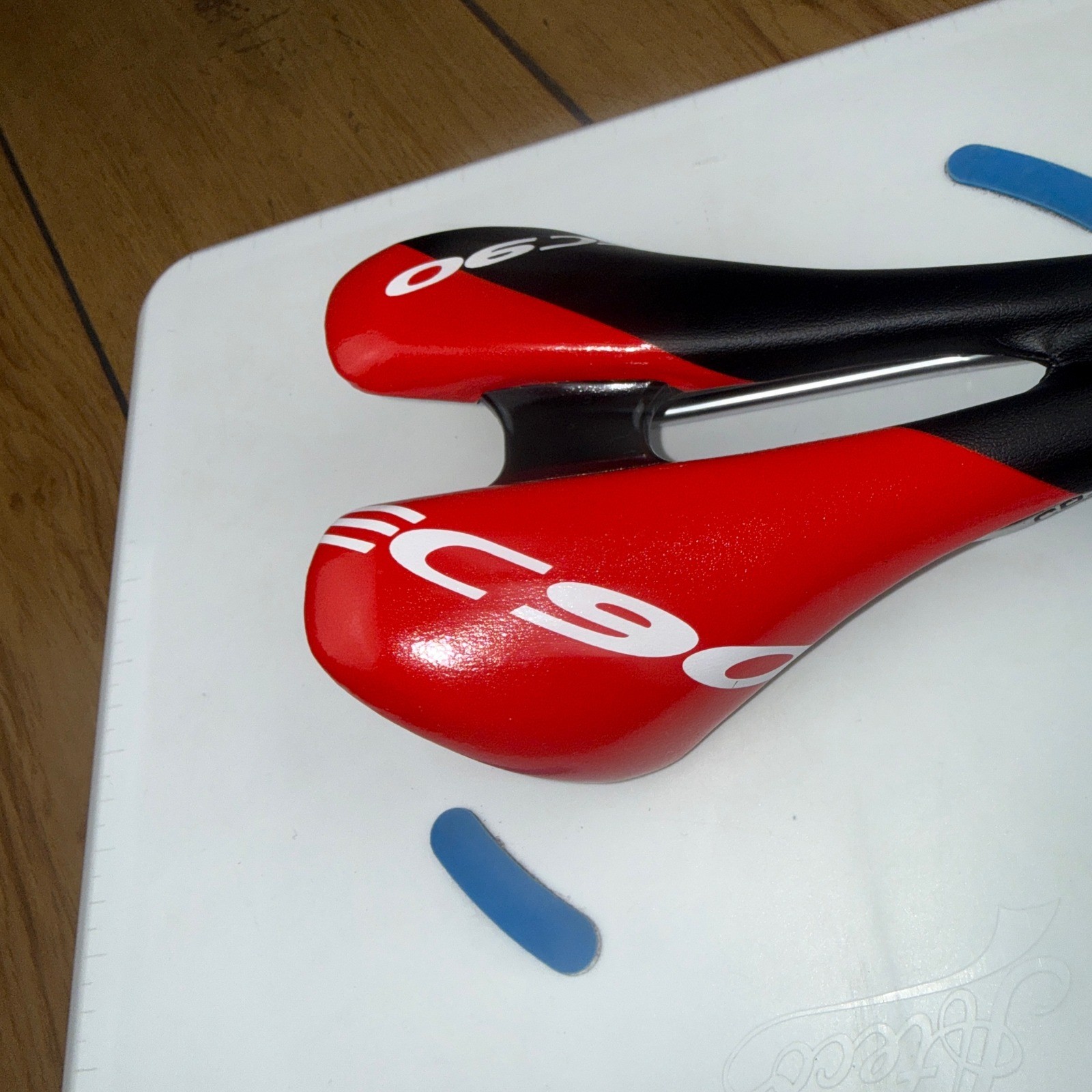 EC90 EVO Bicycle Saddle Red Black Cr-Mo Rails Ergonomic Road MTB Bike Seat