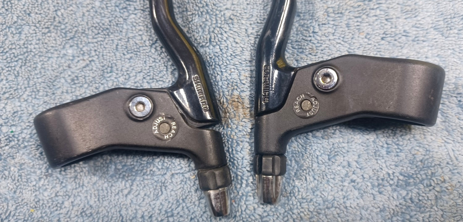 vintage, Shimano Deore XT 4-Finger Long Mountain Bicycle Brake Levers, BL-M730