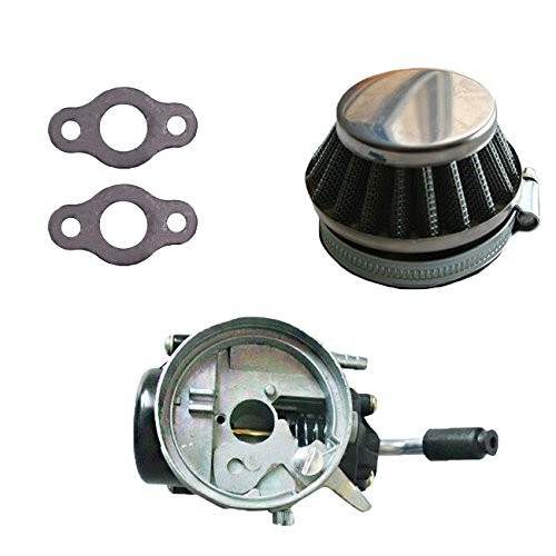 Carburetor & 58mm Silver Air Filter with Gaskets Kit For 49cc 60cc 66cc 80cc 2