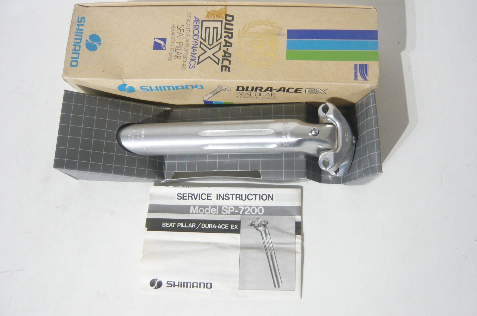 Shimano SP-7200 1981 Dura-Ace EX 26.8mm x 200mm fluted aluminum tubing seat post
