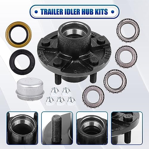 2 Sets Trailer Hub Kit, 5 on 4.5″ Bolt Pattern for 2000 lbs 5 on 4.5″ 2000 lbs