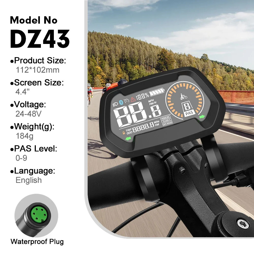 DZ43 Electric Bike Display for Bafang BBS01B BBS02B BBSHD Mid Drive Motor UART