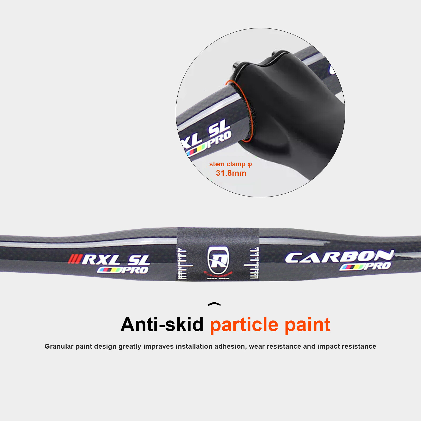 Carbon MTB Handlebar 31.8mm Mountain Bike Bicycle Flat/Riser Bar Blue 3K Glossy