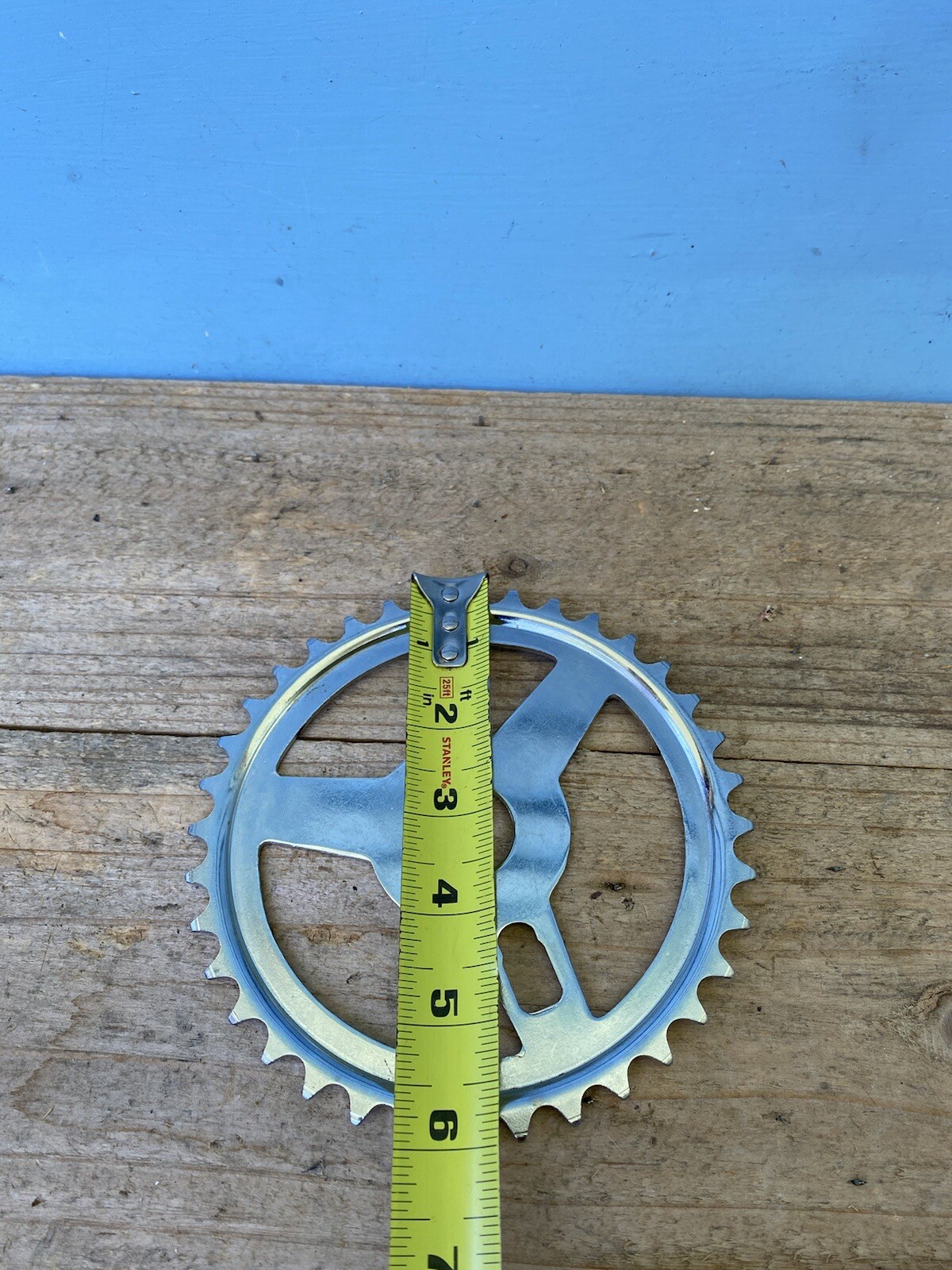 NOS Vintage 36t Chrome Muscle Bike Chain Ring-Kids Bike-For One-Piece Cranks