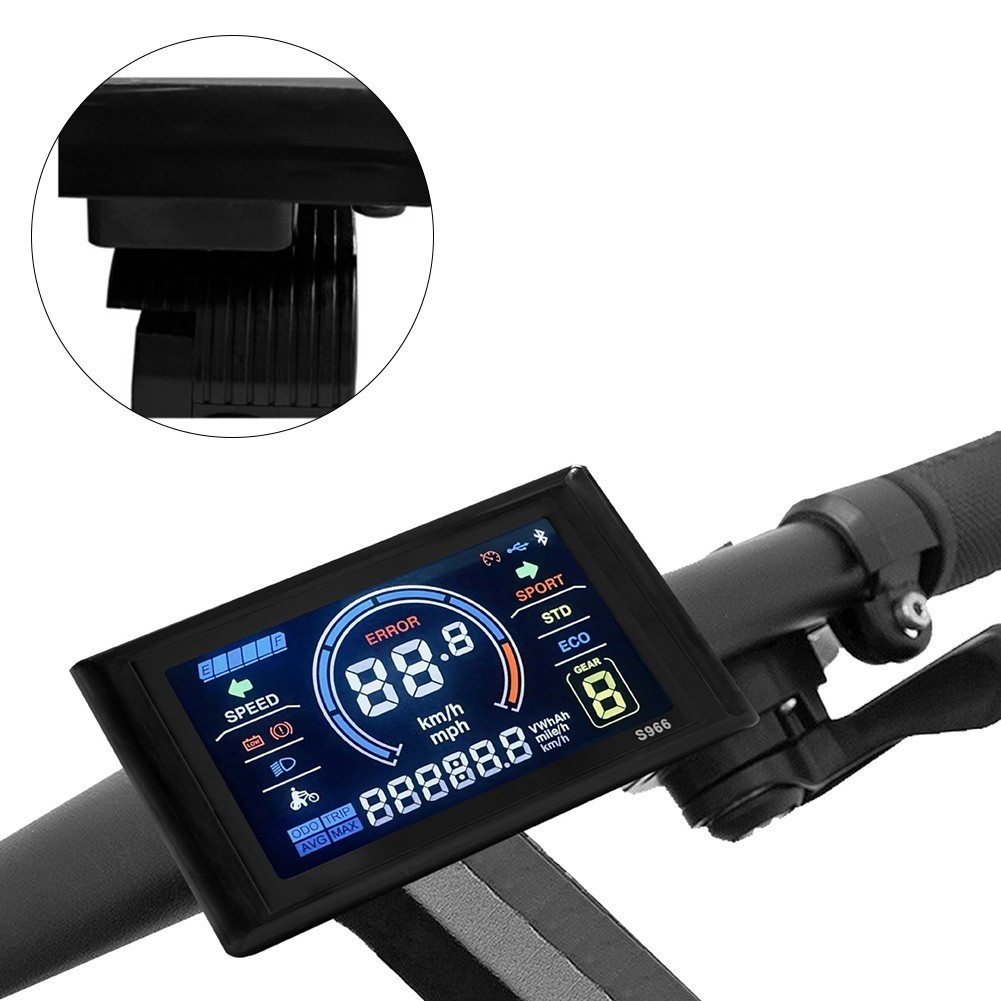 LCDS966 Electric Bike Display with Clear Data Readouts for No for 2 Protocol