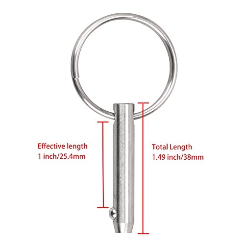 Bimini Top Pins – Diameter 0.25 Inch – Total Length 1.49 Inch – Quick Release