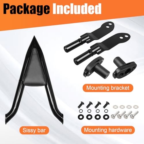 Motorcycle Rear Passenger Upright Backrest Sissy Bar With Back Rest Cushion