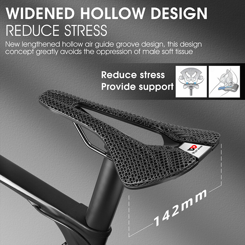 WEST BIKING Carbon Fiber Nylon 3D Printed Saddle Road Bike Hollow Bicycle Saddle