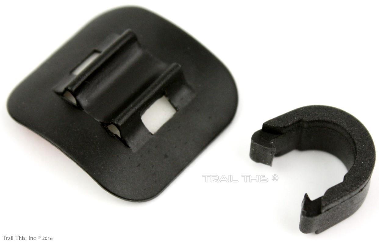 4 – Jagwire Alloy 3M Stick-On Bike Housing / Hose Cable Guides w/ C-Clips Black