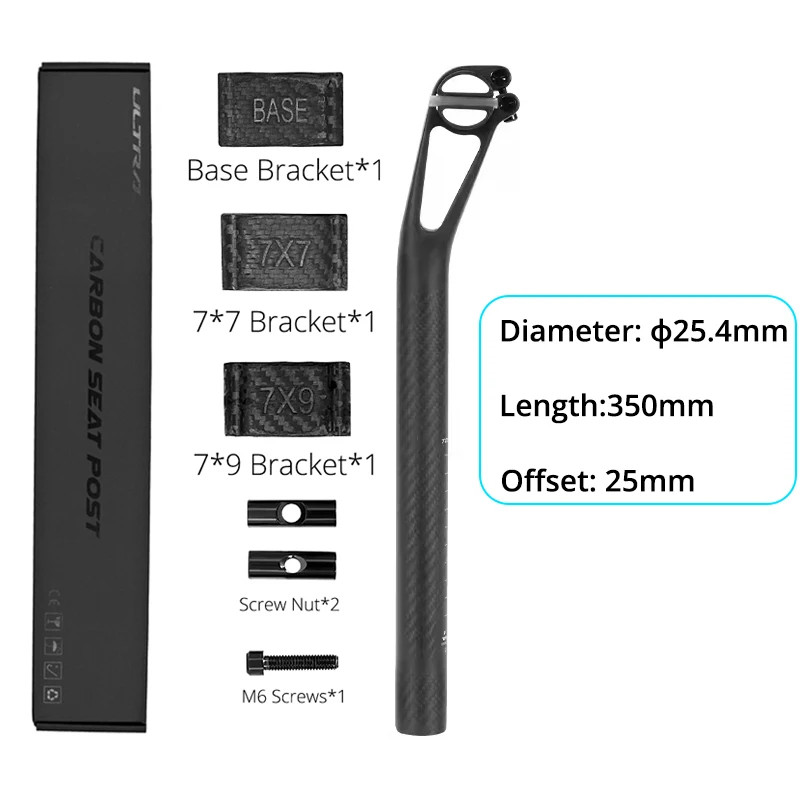 Carbon Seatpost 25.4/27.2/30.9/31.6MM Offset 5MM/25MM for MTB/Road Seat Tube