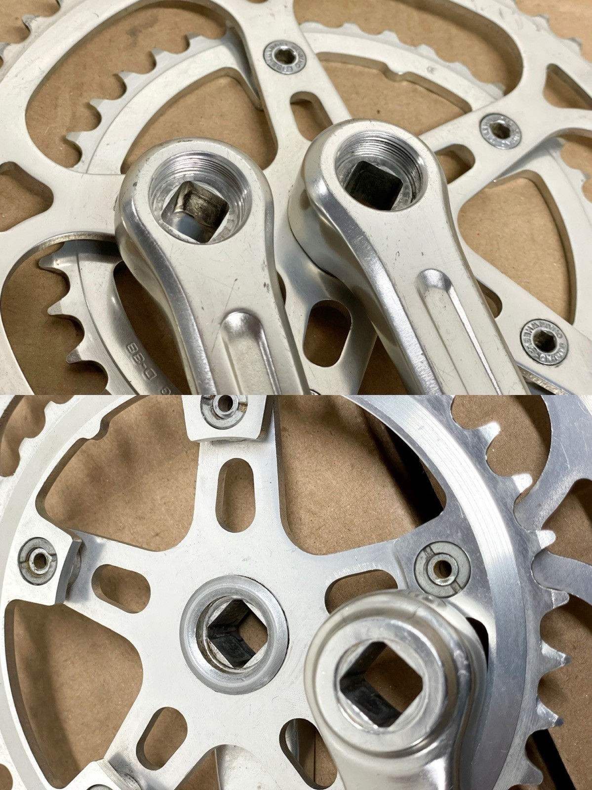 Vintage Sugino Super Maxy Crank Set 171mm Double Road Tour 52/38 Japan