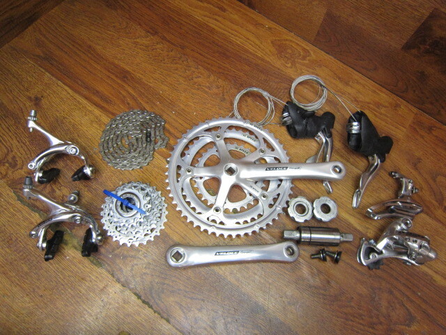 VINTAGE CAMPAGNOLO VELOCE 3 x 10 SPD TRIPLE GROUP BUILD KIT GRUPPO – EXC COND