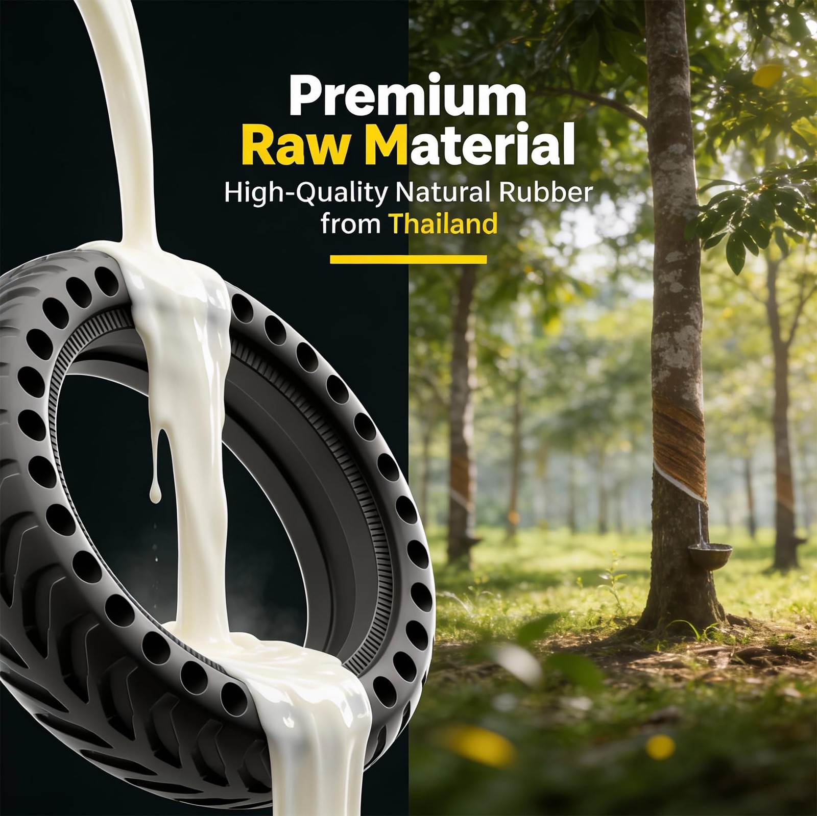 Solid Electric Scooter Tire, Honeycomb Shock-Absorbing Replacement 2PS 8.5″