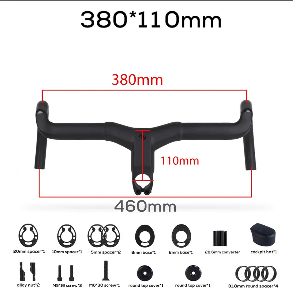 Internal Cable Routing Road Bike Handlebar Carbon Integrated Gravel Handlebar