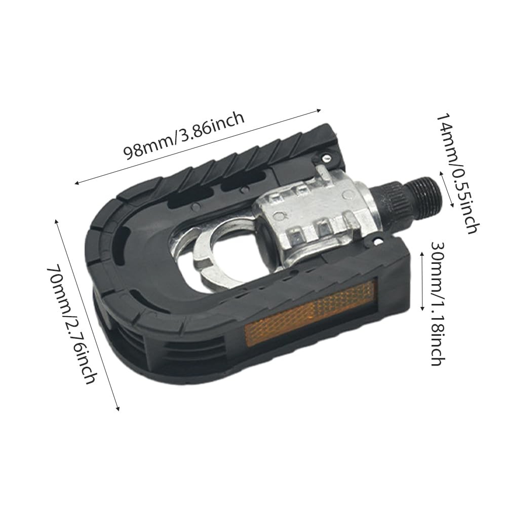 Folding Aluminum Bike Pedals with Reflective Strips for MTB & E-Bikes