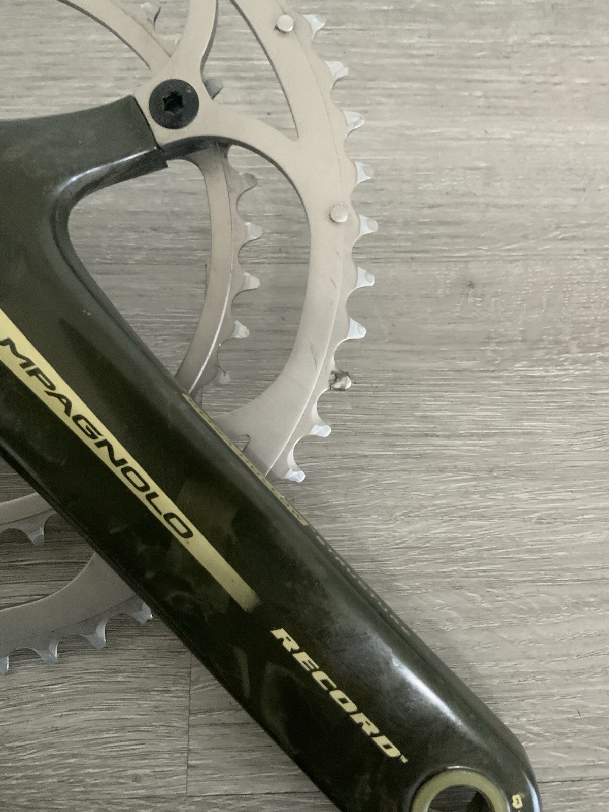 CAMPAGNOLO RECORD CRANKSET DOUBLE 53-39 TOOTH 177.5 MM ARMS 10 OR 9 SPEED W/ BB