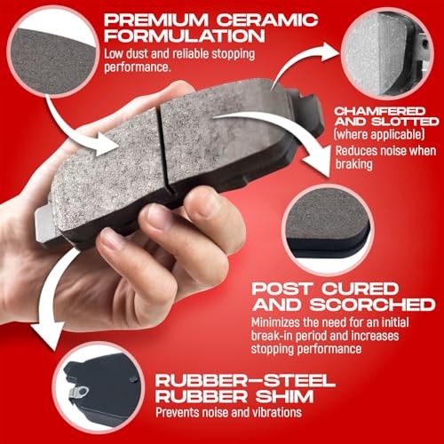 Front and Rear Brake Kit| Ceramic Brake Pads and Drilled Slotted Brake
