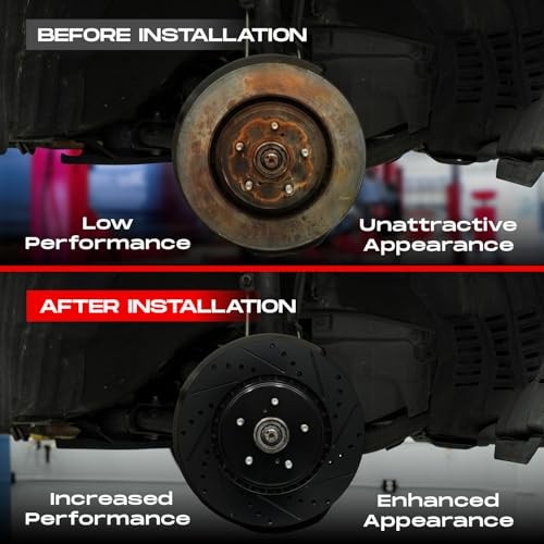 Front and Rear Brake Kit| Ceramic Brake Pads and Drilled Slotted Brake