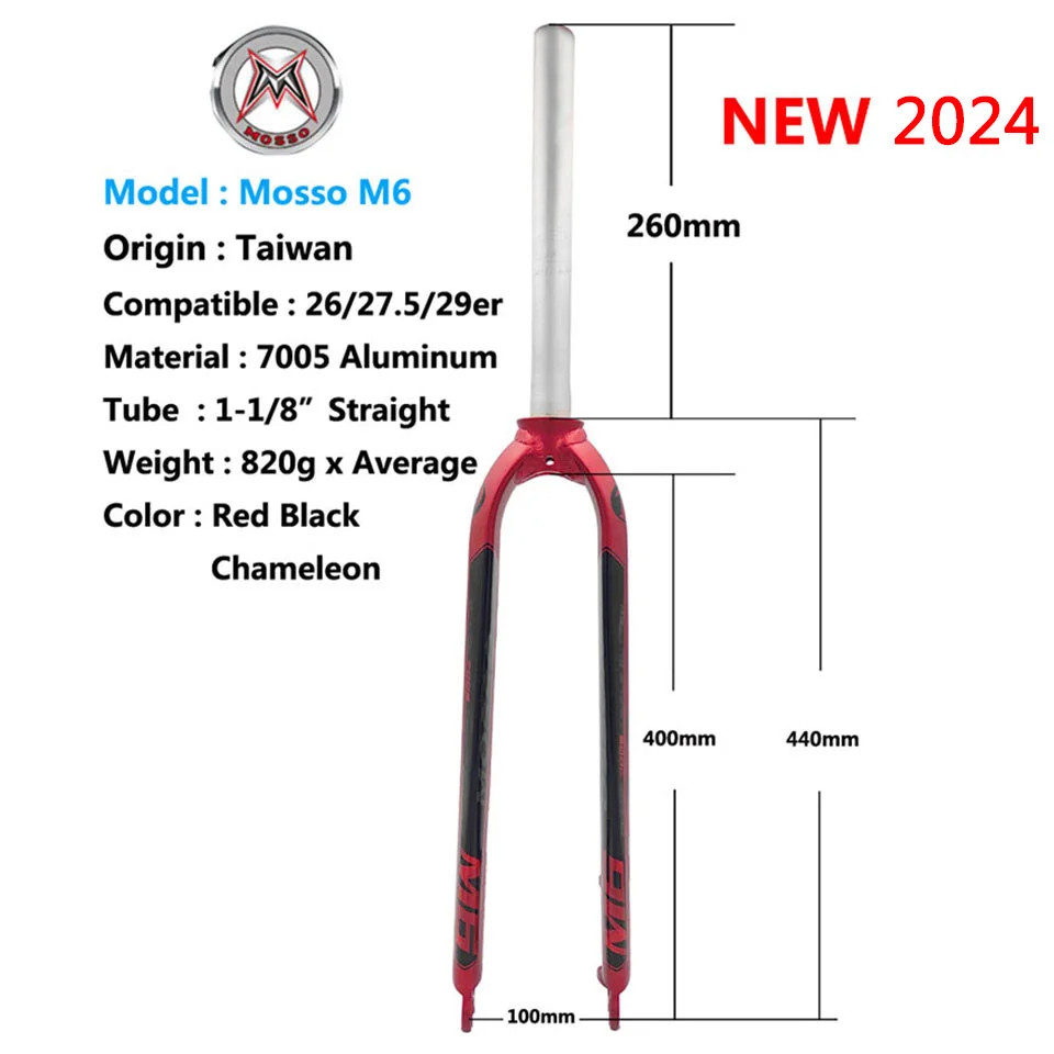 29er MTB Bicycle Front Fork 26 27.5 29 Bicycle Fork Straight Matte To M6